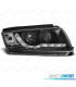 FARÓIS COM LUZ DIURNA LED SKODA FABIA 99-07 FUNDO PRETO
