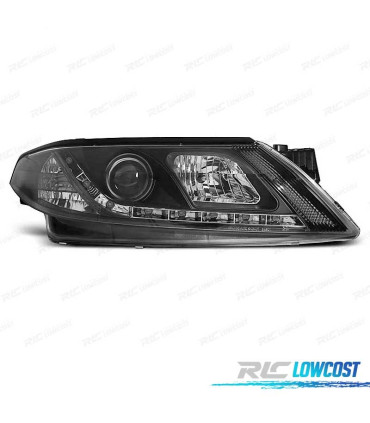 FARÓIS RENAULT LAGUNA 01-05 LUZ DIURNA LED FUNDO NEGRO