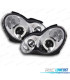 FARÓIS ANGEL EYES CCFL MERCEDES C W203 00-07 FUNDO CROMADO