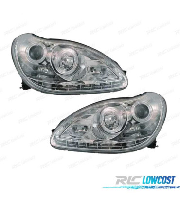 FAROIS XENON LED MERCEDES S W220 02-05 FUNDO CROMADO