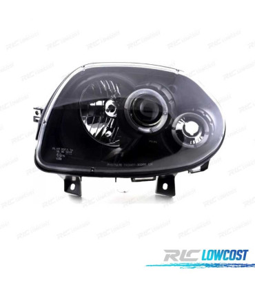 FARÓIS ANGEL EYES RENAULT CLIO 98-01 FUNDO PRETO