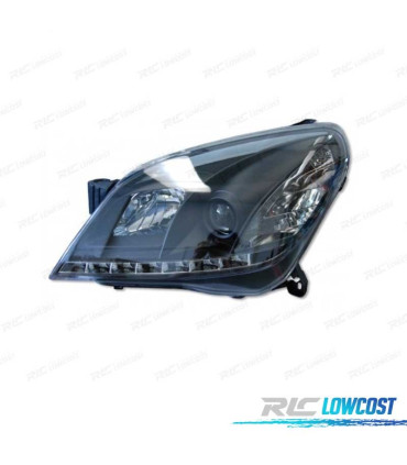 FARÓIS OPEL ASTRA H 04-09 LUZ DIURNA LED FUNDO NEGRO