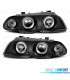 FARÓIS BMW E46 98-01 ANGEL EYES CCFL FUNDO PRETO H1 H1 4 PORTAS