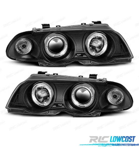 FARÓIS BMW E46 98-01 ANGEL EYES CCFL FUNDO PRETO H1 H1 4 PORTAS