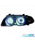 FARÓIS BMW E46 98-01 ANGEL EYES CCFL FUNDO PRETO H1 H1 4 PORTAS