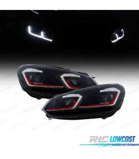 FARÓIS VOLKSWAGEN VW GOLF 6 08-13 LOOK GTI GOLF 7 INDICADORES LEDS DINÂMICOS