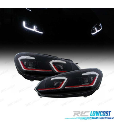 FARÓIS VOLKSWAGEN VW GOLF 6 08-13 LOOK GTI GOLF 7 INDICADORES LEDS DINÂMICOS