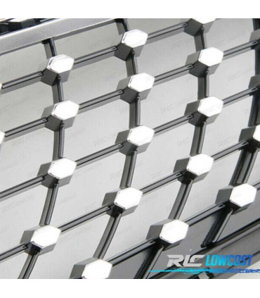 GRELHA DIANTEIRA PARA MERCEDES W205 AMG 14-18 LOOK DIAMOND SILVER