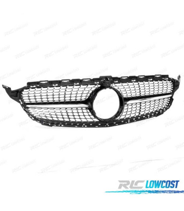 GRELHA FRONTAL MERCEDES W205 AMG 14-18 CAMERA LOOK DIAMOND PRETO