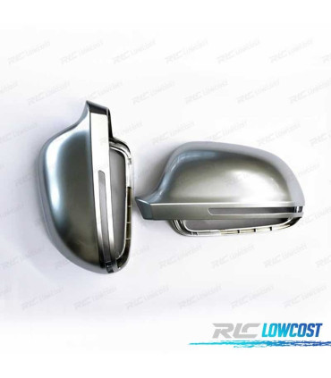CAPAS DE ESPELHOS RETROVISORES AUDI A3 8P 08-10 ALUMINIO CROMO