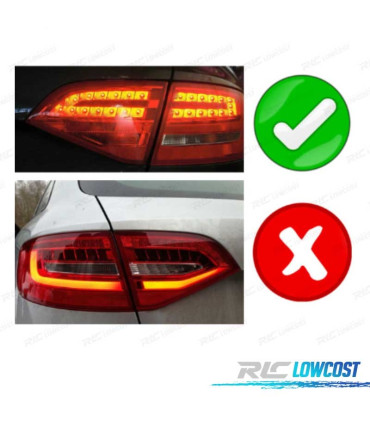FAROLINS LED DINAMICO AUDI A4 B8 09-13 AVANT VERMELHO FUMADO CARDNA TUBELIGHT
