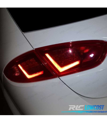 FAROLINS TRASEIROS PARA SEAT LEON 1P 09-12 LIGHT BAR VERMELHO FUMADO