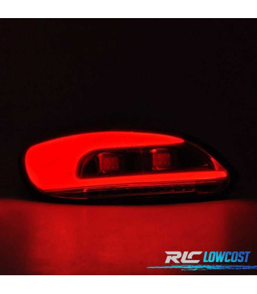 FAROLINS TRASEIROS CARDNA LED PARA VOLKSWAGEN VW SCIROCCO 08-14 LIGHT BAR VERMENHO CROMADO