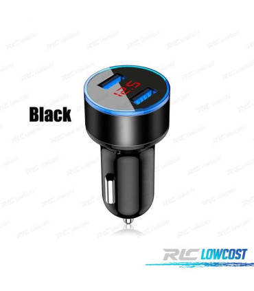 CARREGADOR RAPIDO ISQUEIRO DUPLO LCD USB 4.8 A PRETO