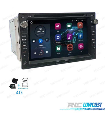 AUTO RADIO ANDROID 10 2DIN 7" PARA SEAT SKODA VOLKSWAGEN VW USB GPS TACTIL HD