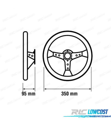 VOLANTE INVERTIDO PELE SINTÉTICA PRETA BRAÇOS PRETOS E ACENTO AMARELO WRC3