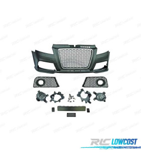 PARA-CHOQUES FRONTAL AUDI A3 8P 08-12 LOOK RS3 CROMADO PDC SRA + FARÓIS DE NEVOEIRO