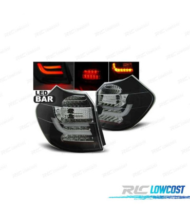 FAROLINS TRASEIROS LED BMW E81 E87 07-11 BARRA LED PRETA