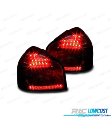 FAROLINS TRASEIROS LED AUDI A3 8L 96-03 FUMADO FUNDO CROMADO