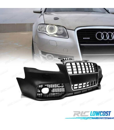 PÁRA-CHOQUES FRONTAL AUDI A4 B7 04-08 LOOK S LINE CROMADO PRETO