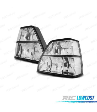 FAROLINS TRASEIRO PARA VOLKSWAGEN VW GOLF 2 83-91 CRISTAL BRANCO LOOK LEXUS