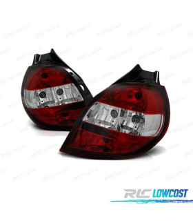 FAROLINS TRASEIRO PARA RENAULT CLIO 3 05-09 VERMELHO BRANCO LOOK LEXUS