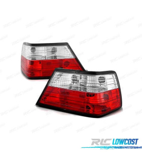 FAROLINS TRASEIRO PARA MERCEDES W124 85-95 VERMELHO BRANCO LOOK LEXUS