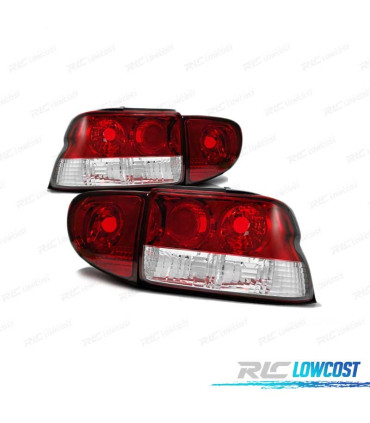 FAROLINS TRASEIRO PARA FORD ESCORT MK6 7 93-00 VERMELHO BRANCO LOOK LEXUS