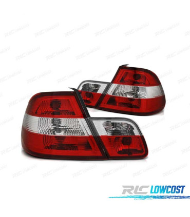 FAROLINS TRASEIROS BMW E46 COUPE 99-03 VERMELHO TRANSPARENTE