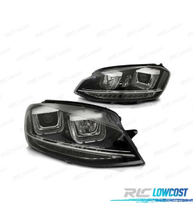 FARÓIS PARA VOLKSWAGEN VW GOLF 7 FULL LED LOOK GTI U-TYPE DRL PRETO INDICADOR LED 12 -17