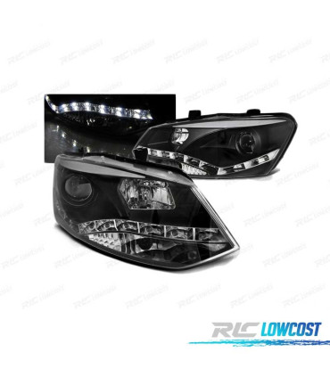 FAROIS TRU DRL PARA VOLKSWAGEN VW POLO 6R 09-14 PRETOS