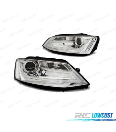 FARÓIS TUBE LIGHT PARA VOLKSWAGEN VW JETTA VI 11-14 CROMADO