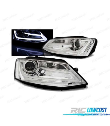 FARÓIS TUBE LIGHT PARA VOLKSWAGEN VW JETTA VI 11-14 CROMADO