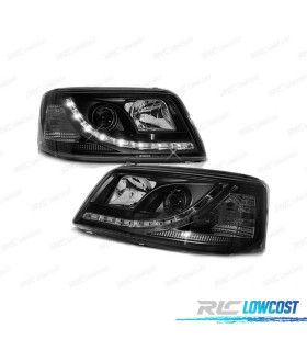 FARÓIS PARA VOLKSWAGEN VW T5 03-09 DRL PRETO