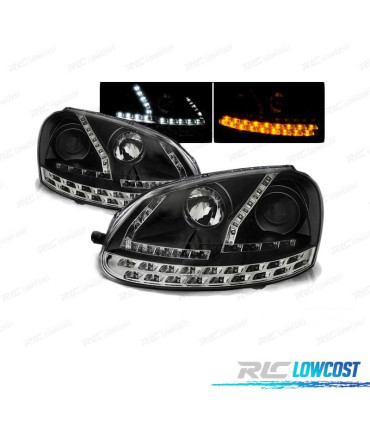 FARÓIS PARA VOLKSWAGEN VW GOLF 5 03-08 DAYLIGHT NEW GENERATION PRETO