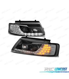 FARÓIS DAYLIGHT PARA VOLKSWAGEN VW PASSAT 3B 96-00 COM INDICADOR LED PRETOS