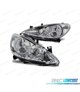FARÓIS ANGEL EYES PARA PEUGEOT 307 01-05 CROMADO