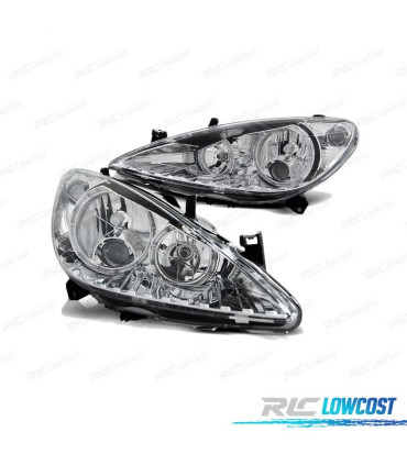FARÓIS ANGEL EYES PARA PEUGEOT 307 01-05 CROMADO