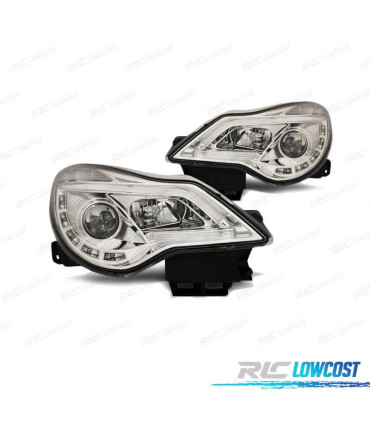 FARÓIS LED TRU DRL PARA OPEL CORSA D 11-14 CROMADO