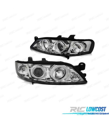 FARÓIS ANGEL EYES CCFL PARA OPEL VECTRA B 99-02 CROMADO