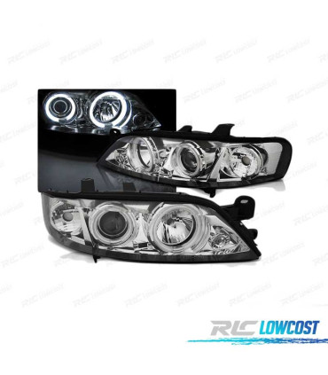 FARÓIS ANGEL EYES CCFL PARA OPEL VECTRA B 99-02 CROMADO