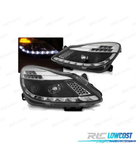 FARÓIS LED PARA OPEL CORSA D 06-11 PRETO