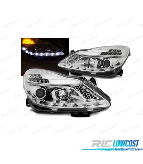FARÓIS LED PARA OPEL CORSA D 06-11 CROMADO