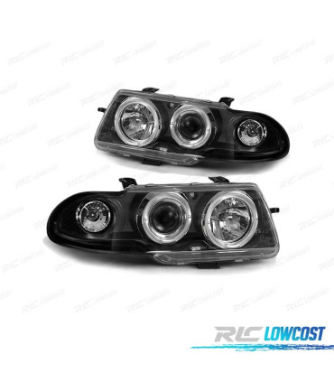 FARÓIS ANGEL EYES PARA OPEL ASTRA F 91-94 BLACK PRETO
