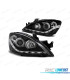 FARÓIS ANGEL EYES LED PARA MITSUBISHI LANCER VII 04-07 BLACK PRETO