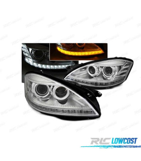 FARÓIS LED DINÂMICO PARA MERCEDES W221 05-09 CROMADO