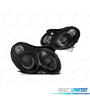 FARÓIS PARA MERCEDES CLK W209 03-10 BLACK PRETO