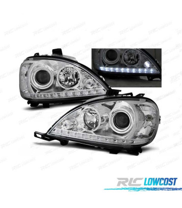 FARÓIS LED PARA MERCEDES W163 98-01 CHROME