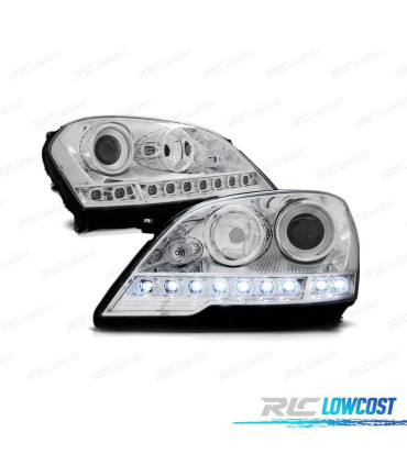 FARÓIS LED PARA MERCEDES CLASSE ML W164 08- CHROME CROMADO