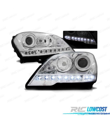 FARÓIS LED PARA MERCEDES CLASSE ML W164 08- CHROME CROMADO